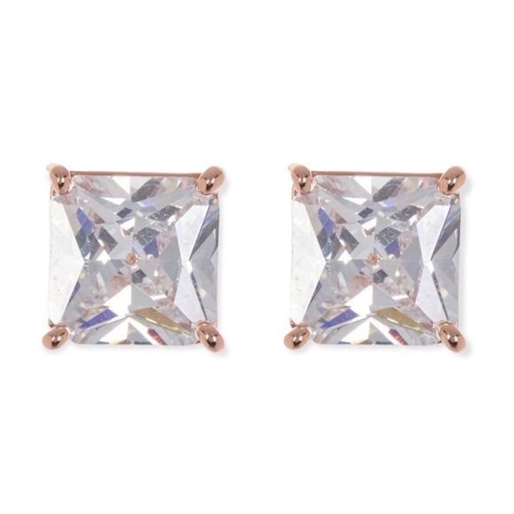 KATE SPADE Cubic Zirconium Earrings Princess Cut Stud Pierced Earrings NWT - Picture 6 of 6